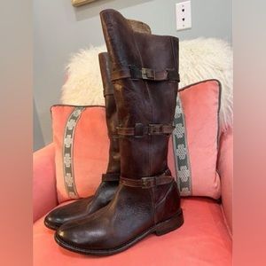 Bed|Stu Brown Leather Buckle Boots - Size 8.5
